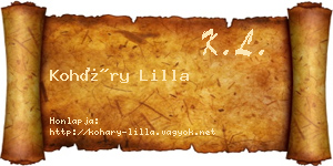 Koháry Lilla névjegykártya