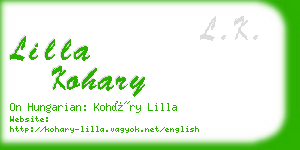 lilla kohary business card